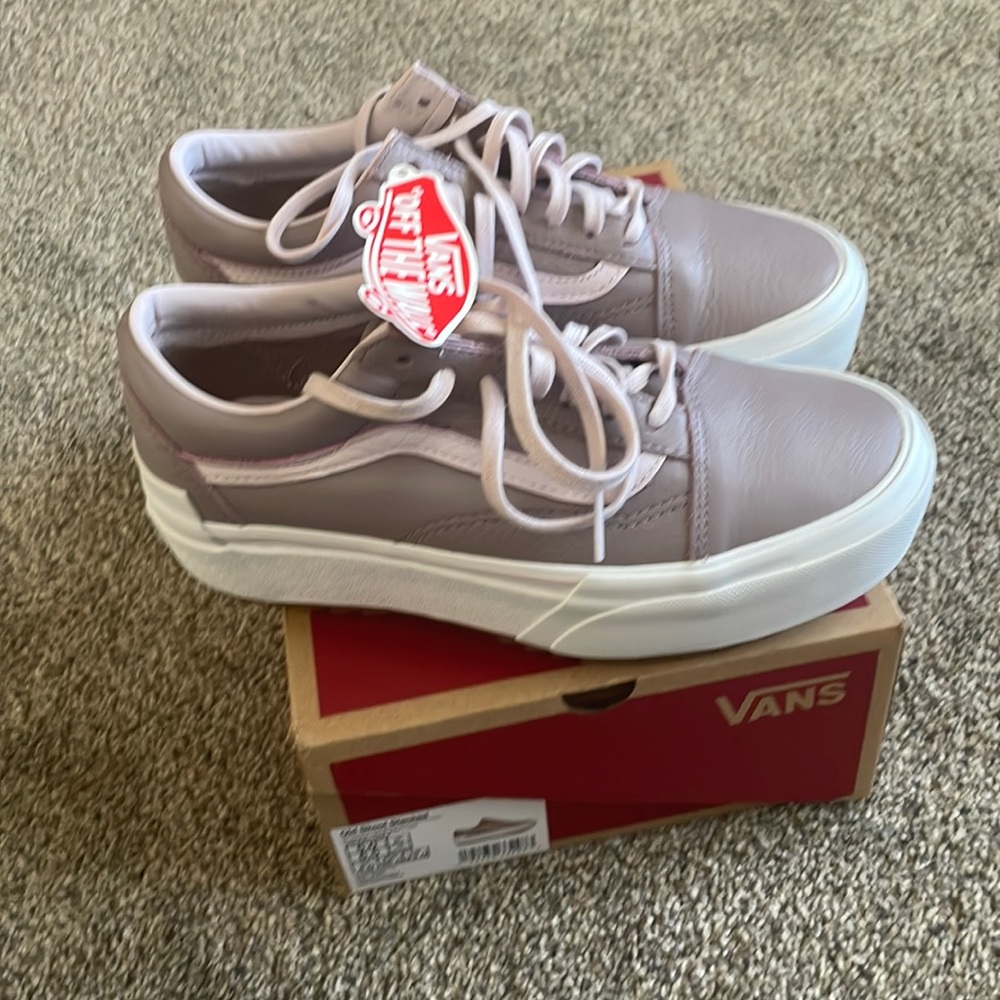 Stacked vans light purple